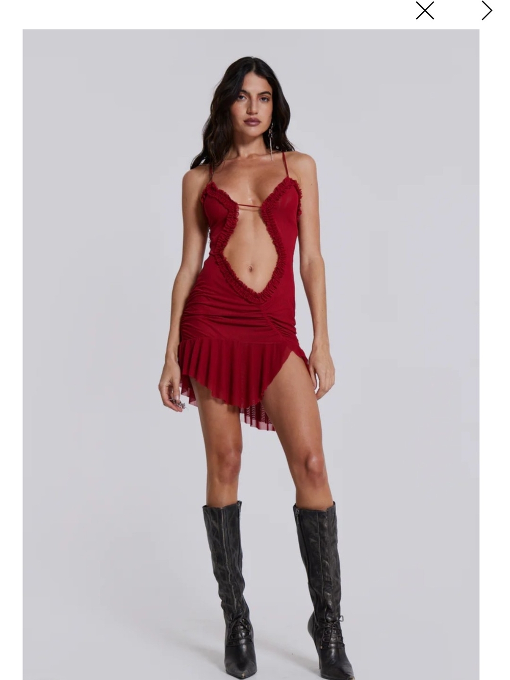 Jaded London Scarlett Red Mini Fatale Dress Size 4